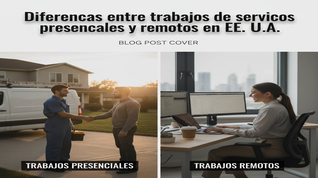 Diferencias entre trabajos de servicios presenciales y remotos en EE. UU.